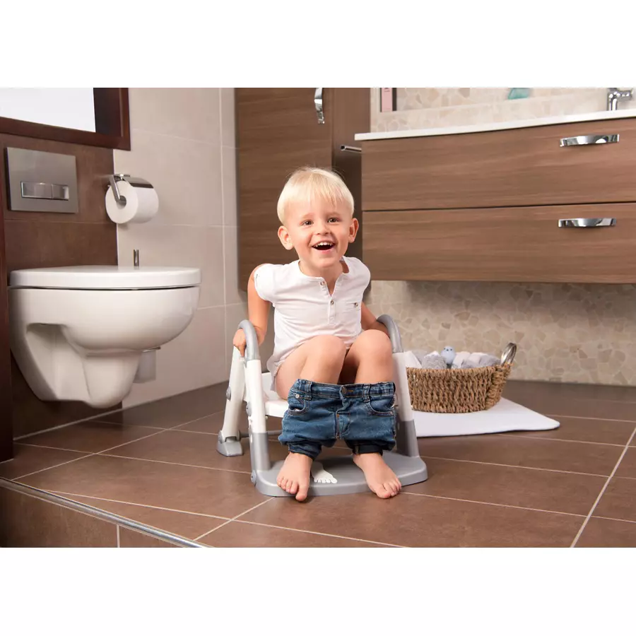 Rotho Babydesign Toilettentrainer Kidskit 3-in-1 silbergrau  weiß