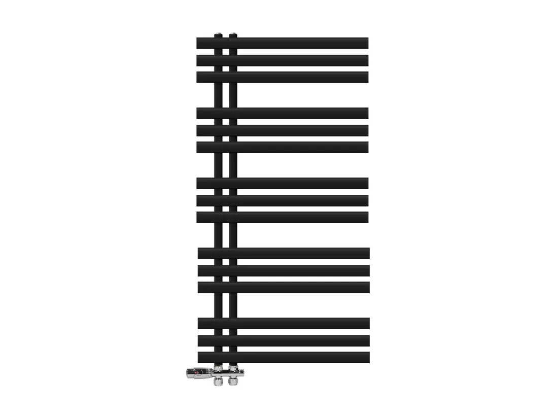 Iron EM Radiateur sèche-serviettes salle de bain en acier noir mat 600x1200 mm