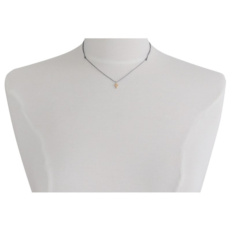 Collier Lien Plaqué Or Petite Croix de Billes