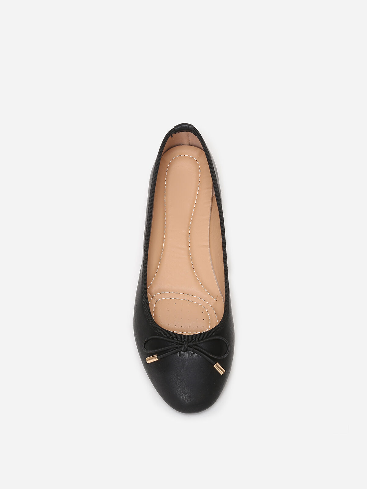 Ballerines avec nœud à bouts- Noir