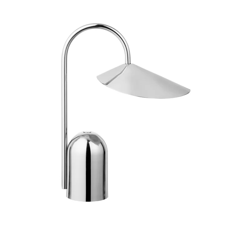 Ferm Living - Arum Akku LED-Tischleuchte, Edelstahl