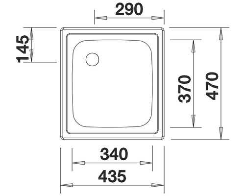 Blanco TOP EE 4 X 4 spoelbak, 435 x 470 mm, roestvrij staal, natuurlijke afwerking, 501065