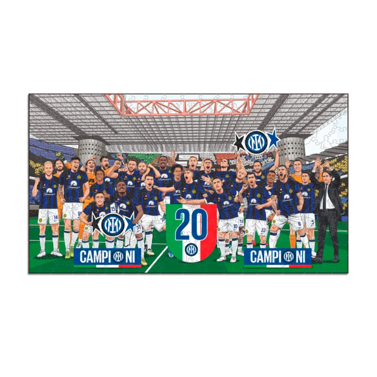FC Inter de Milão 20Th Scudetto Puzzle Madeira (150 Peças)