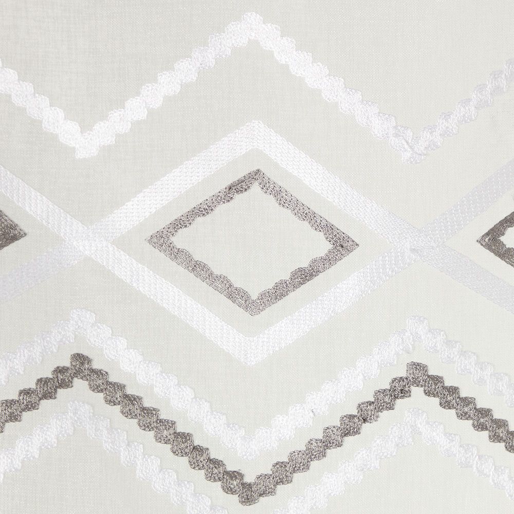 Vitrage à pattes blanc brodé 60x120 cm X2