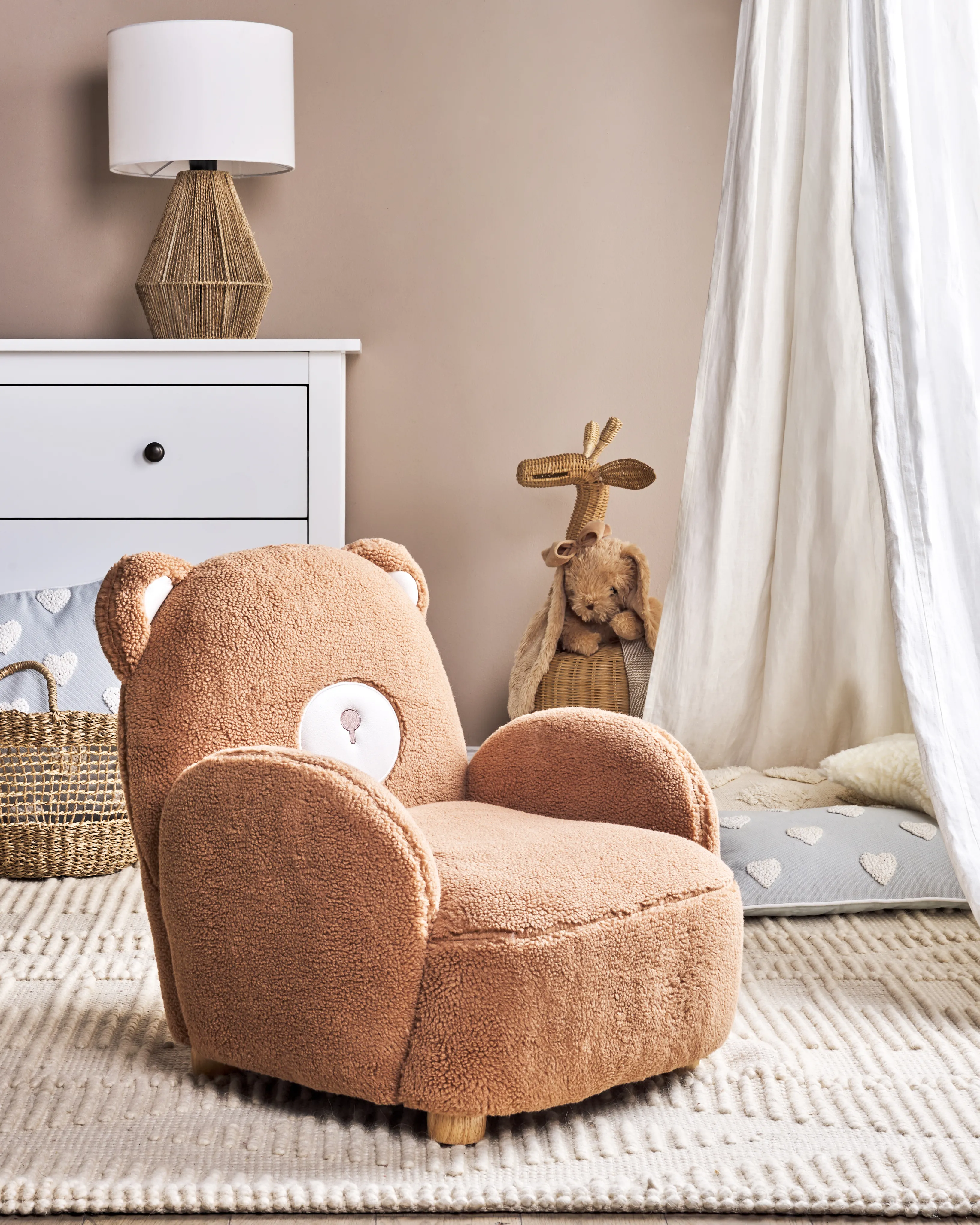 Kinderfauteuil Teddybeer BOO Bouclé Bruin