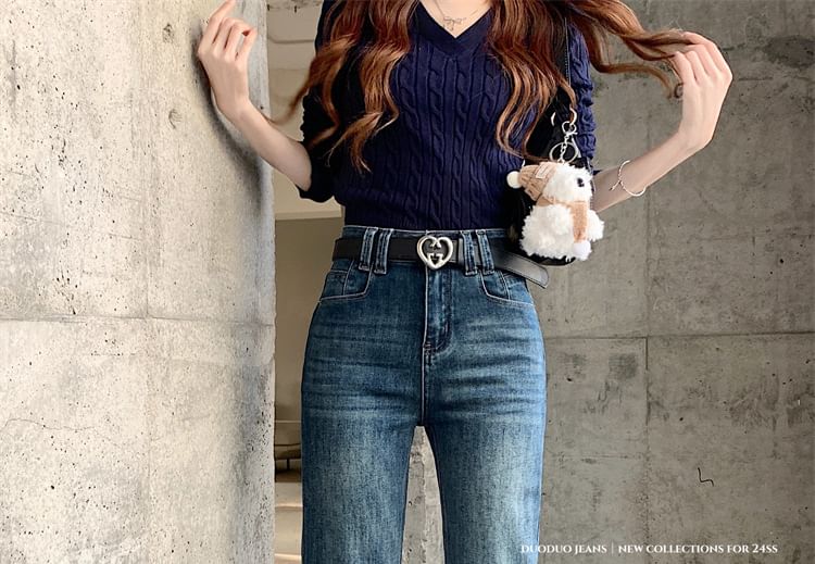 Faiar - High Rise Washed Flared Jeans