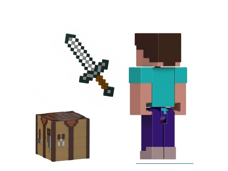 Mattel Minecraft Actionfigur mit pixeligem Design Minecraft Kinderspielzeugfigur