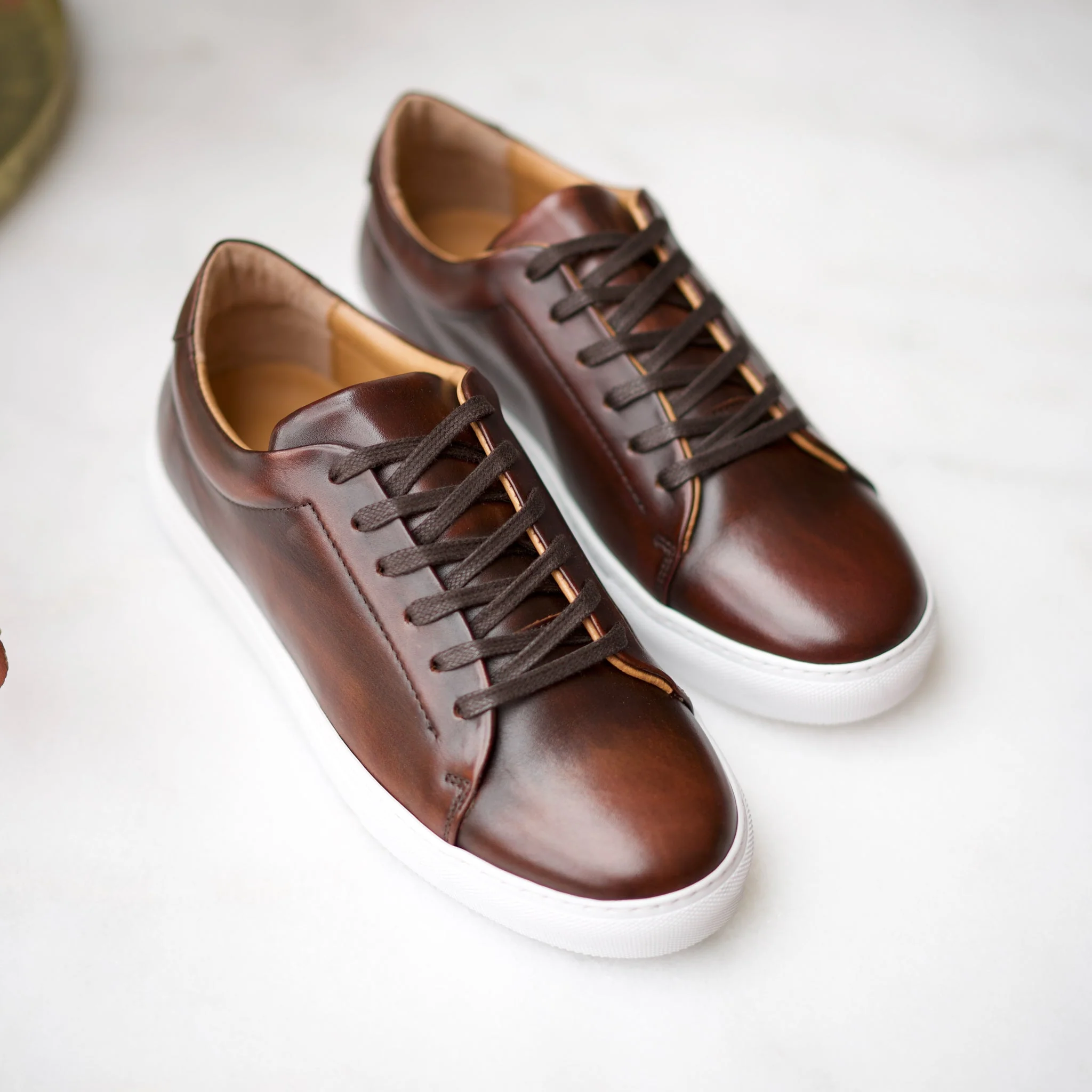 Kooper-Sneakers / Basket en cuir brown