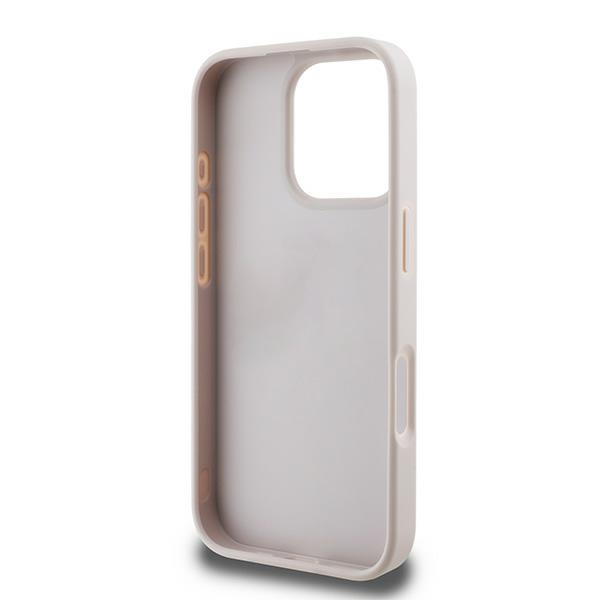 iPhone 16 Pro Max Leder Hardcase Hülle 4G Bottom Stripe (GUHCP16XG4GLPI) - Rosa