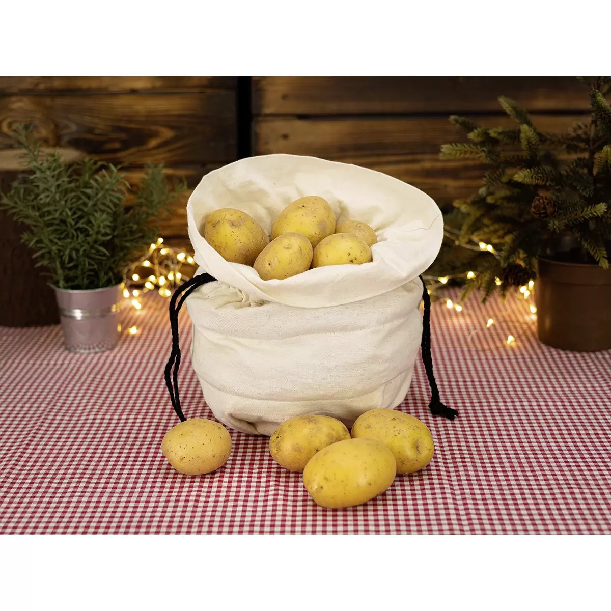 Kirschkern-Kartoffeltasche Jute Beige