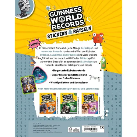 Ravensburger Guinness World Records: Stickern & Rätseln – Roboter
