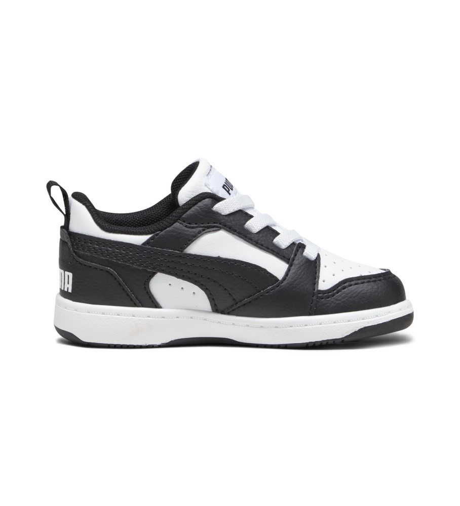 Tênis Puma Rebound V6 Lo A, Preto e Branco