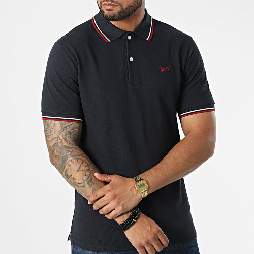 Polo Manches Courtes Vintage Tipped M1110344A Bleu Marine