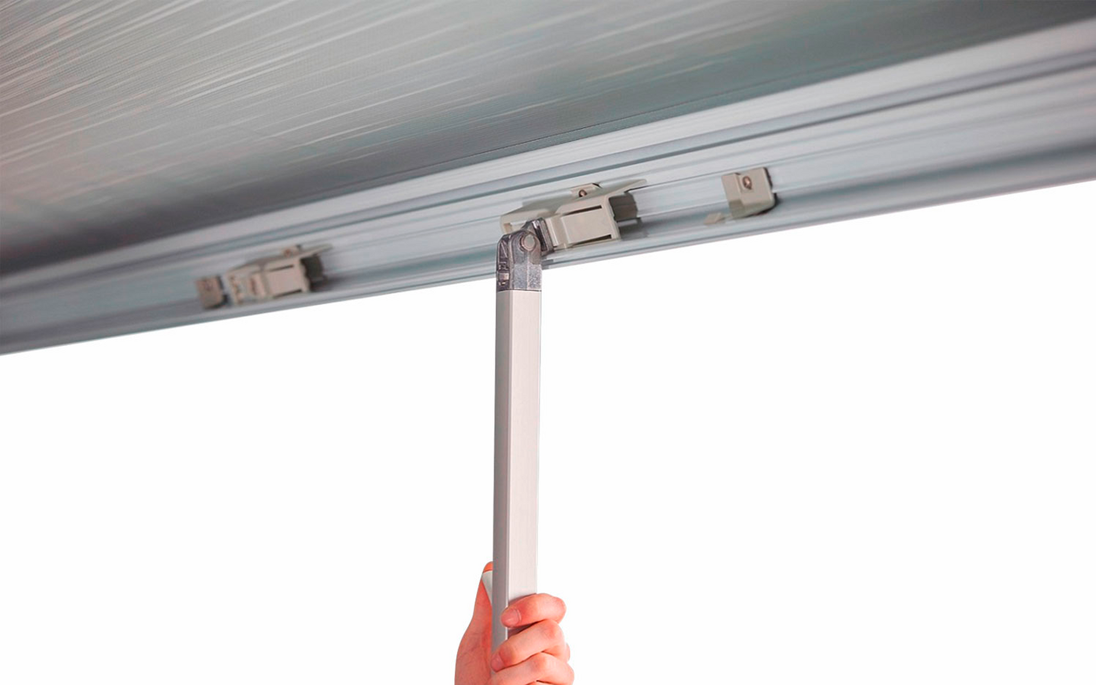 Thule Omnistor 5200 Dachmarkise mit Motor Gehäusefarbe Anthrazit Tuchfarbe Mystic Grau 3 m