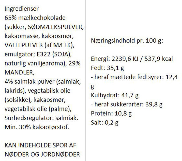 Almuegaarden Salmiak choko-mandler Brun