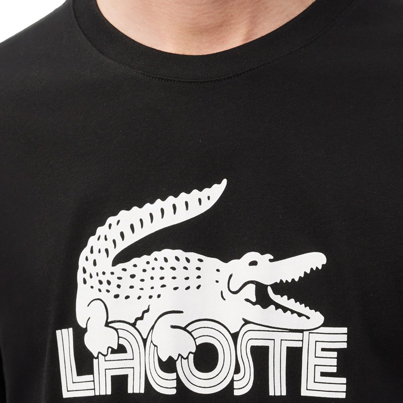 Tee-shirt Lacoste coton noir Crocodile Ultra Dry