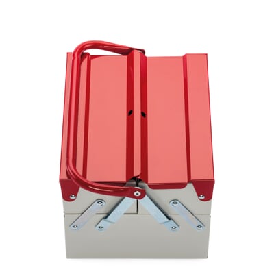 Utensilienbehälter Plus, Lichtgrau RAL 7035 / Feuerrot RAL 3000