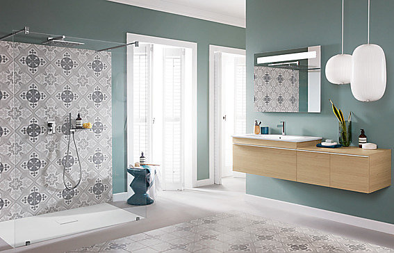 Receveur de douche 90 x 120 x 4 cm, Quaryl Marbre blanc, Villeroy & Boch Squaro Infinity