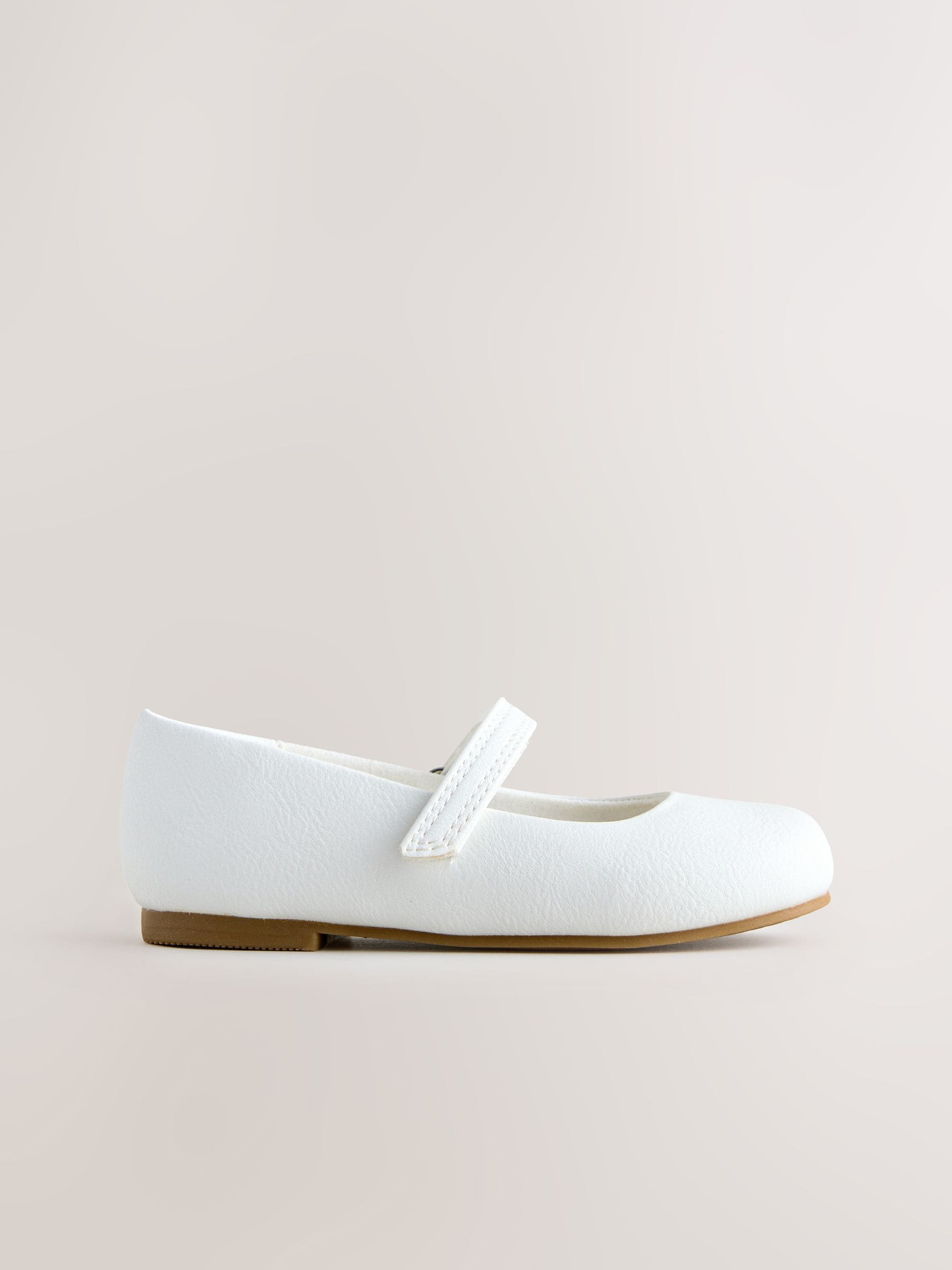 Wit - Mary Jane gelegenheidsschoenen met klittenbandsluiting