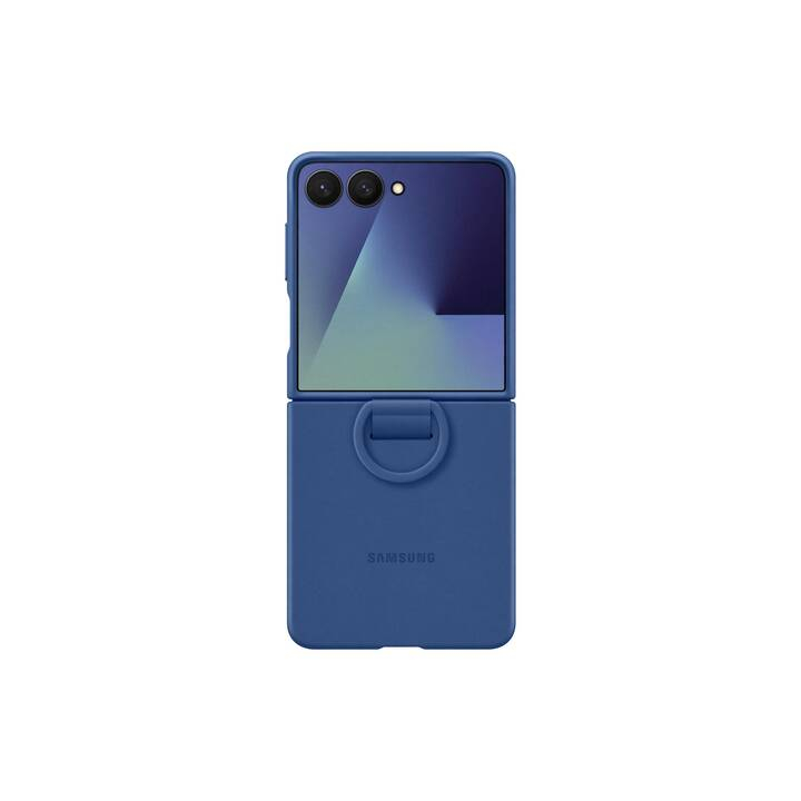 Galaxy Z Flip7 Silikon Cover Hülle mit Ring (EF-PF766TNEGWW) - Blau