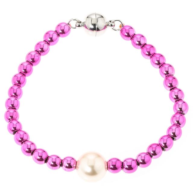 Armband-Set, Muschelkernperle, Magnet, 20 cm, 2-teilig