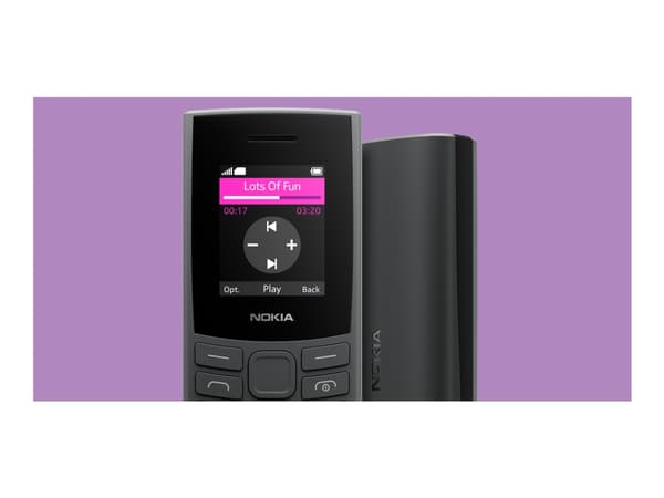 Nokia 105 4G 2nd Edition - 4G funksjonstelefon - dobbelt-SIM - RAM 128 MB / Internminne 48 MB - microSD slot - koksgrå