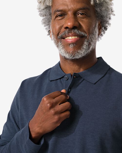 polo homme piqué bleu foncé