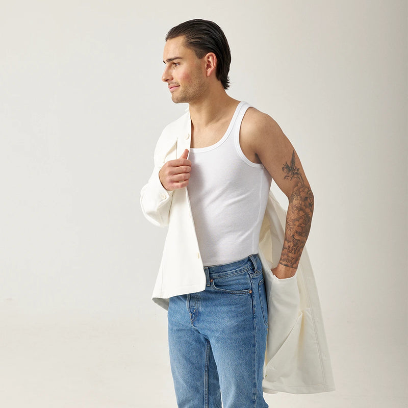 Unterhemd Tank Top Herren aus Bio-Baumwolle Weiß