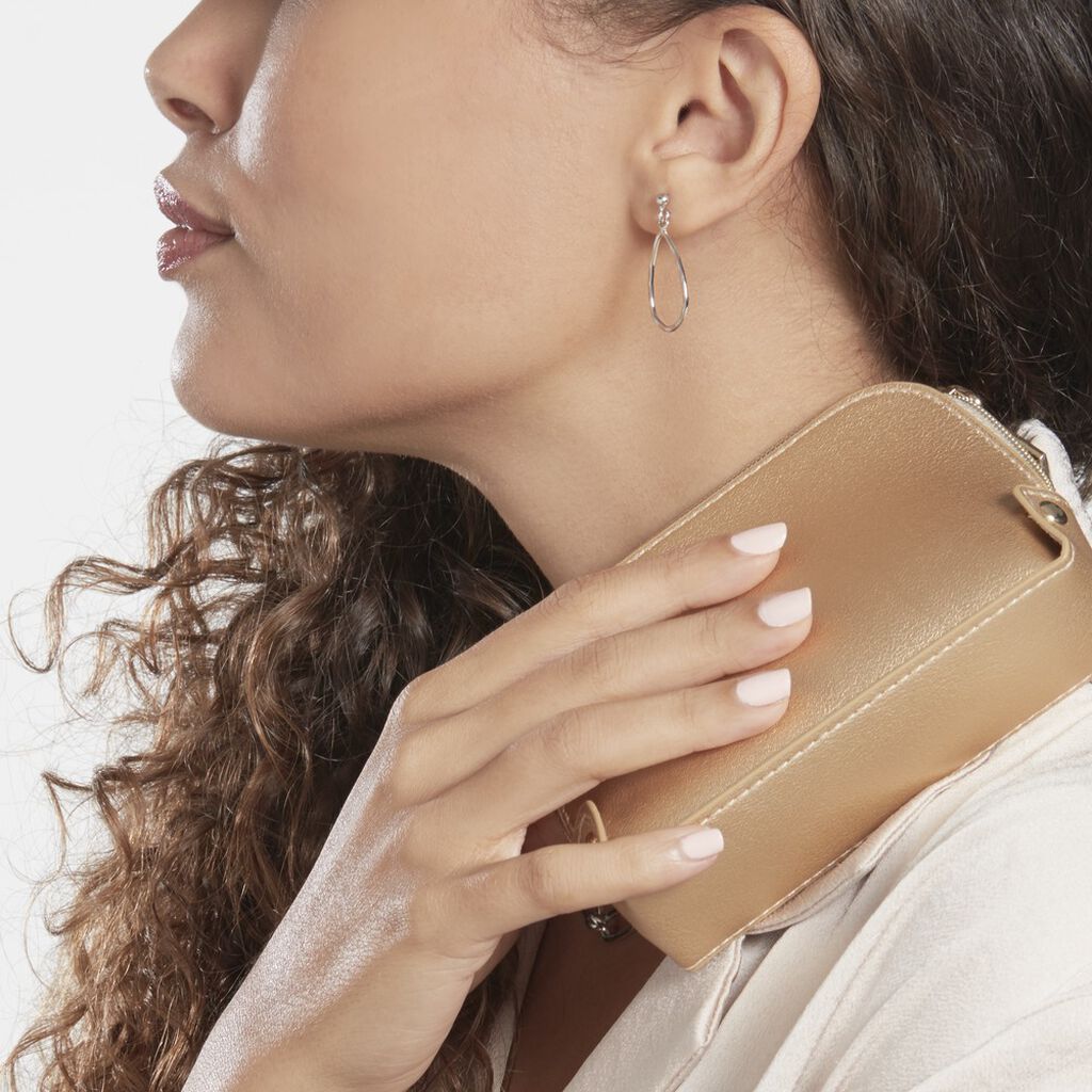 Boucles D'oreilles Pendantes Argent Blanc Camulos