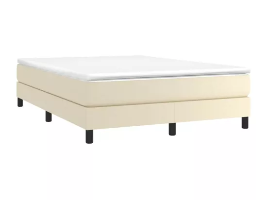 Sommier tapissier Crème 140x200 cm Similicuir