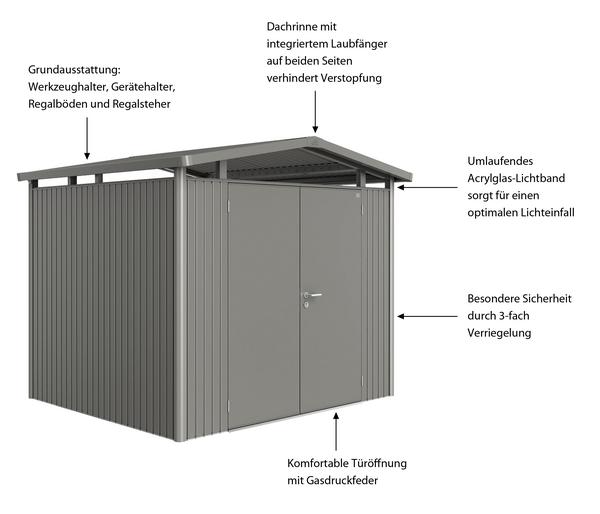 Biohort Metallgerätehaus Panorama® P3, ca.