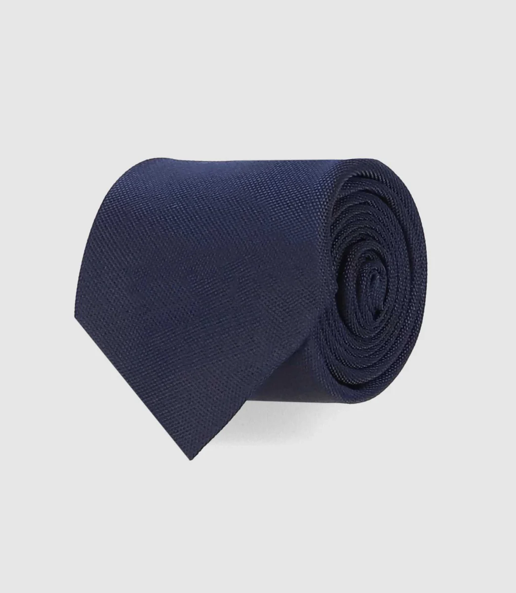 Cravate en tissu texturé marine