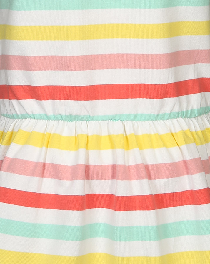 Träger-Kleid SMALL HEART MULTI gestreift in bunt