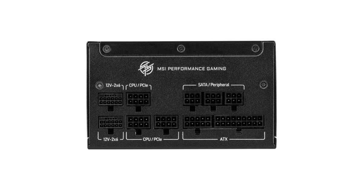 MSIMPG A1250GS PCIE5 modulaire 1250 watt voeding   (Zwart, 2x 12V-2x6, 1x PCIe)