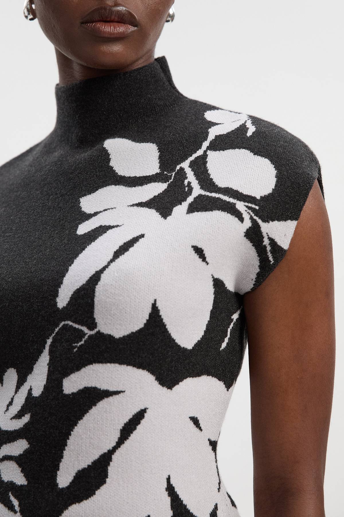 KarenMillen Haut Tricoté à Motif Floral Jacquard