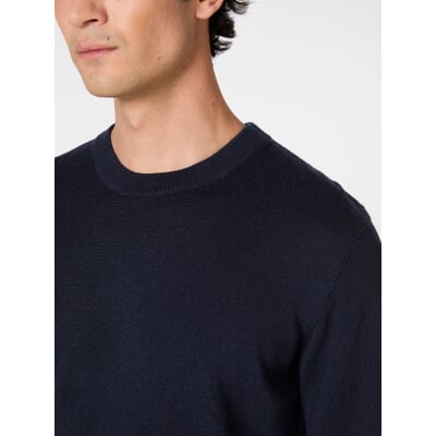 Herrenpullover Merinowolle, Navy