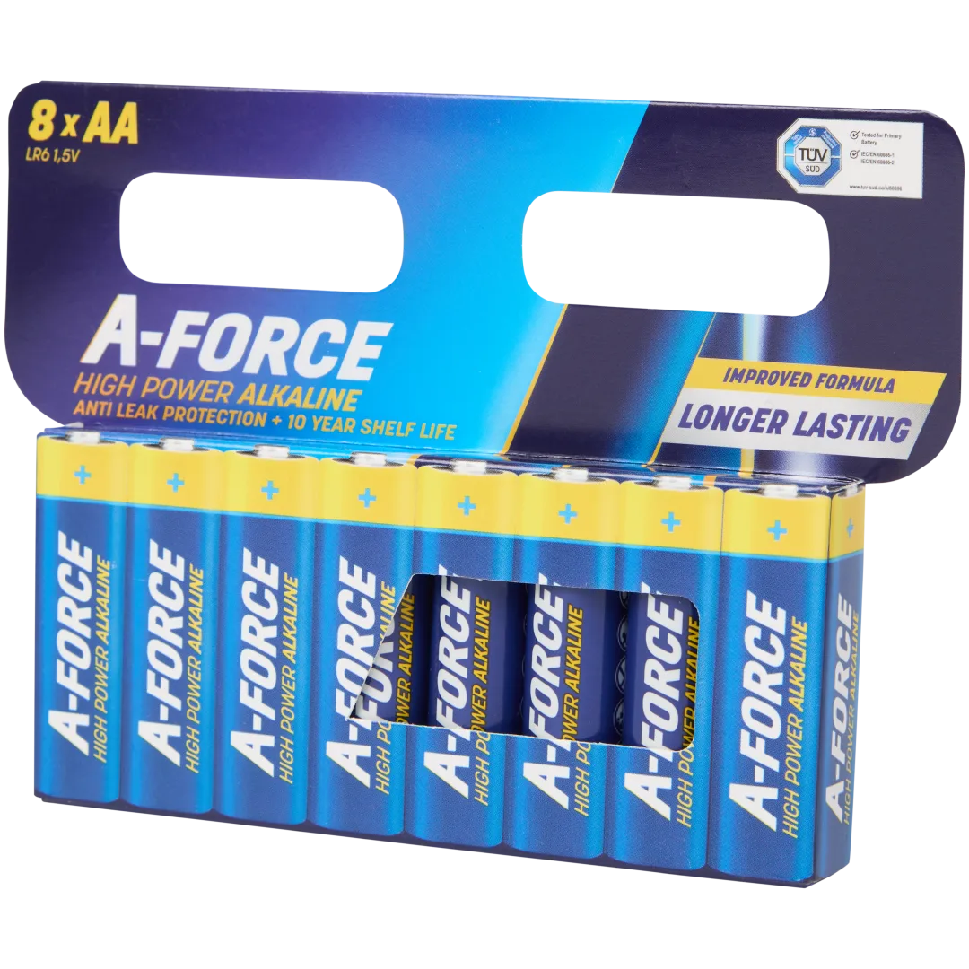 A-Force High Power Alkaline batterijen AA 8 stuks