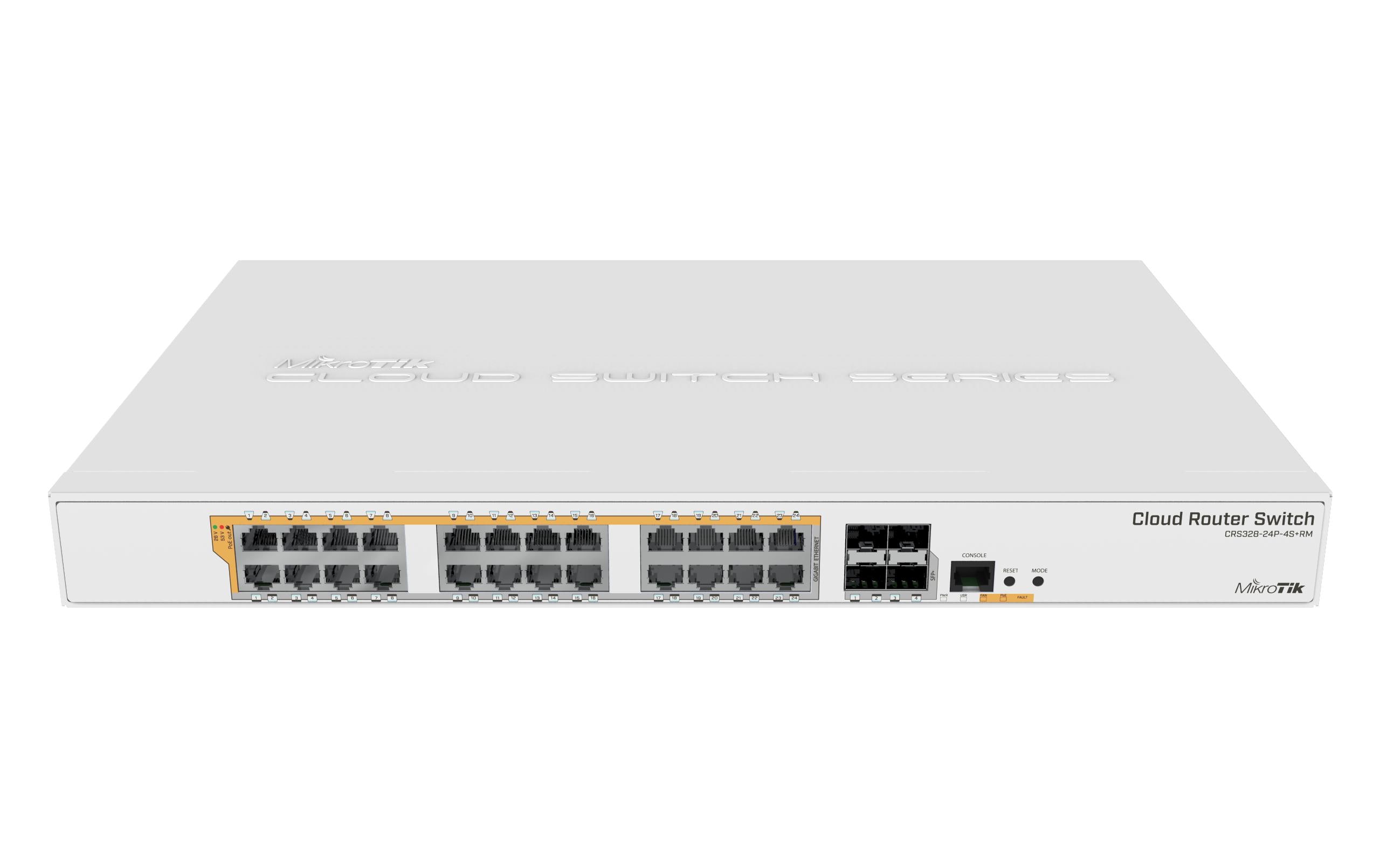 PoE Switch CRS328-24P-4S+RM 28 Port<br>Smart-Managed Switch mit Dual Boot und PoE