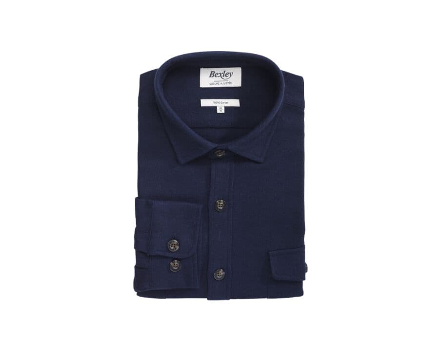 Surchemise en flanelle Navy - ANGELIN