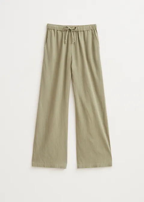 Linnen mix broek groen (GRN.O)
