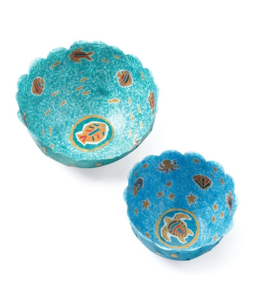 Djeco dj07983 knutselset papier maché kommen blauw