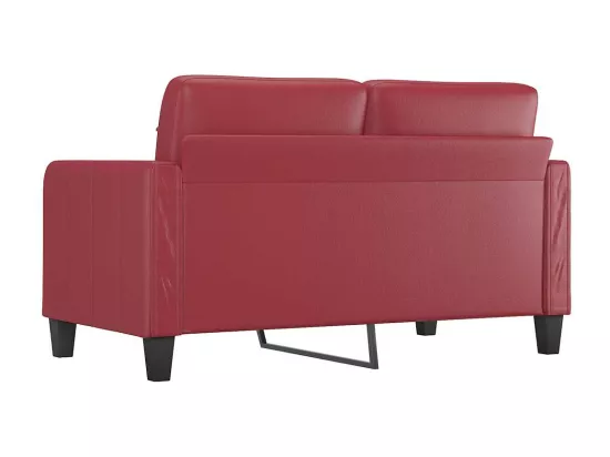 Canapé à 2 places Rouge bordeaux 140 cm Similicuir