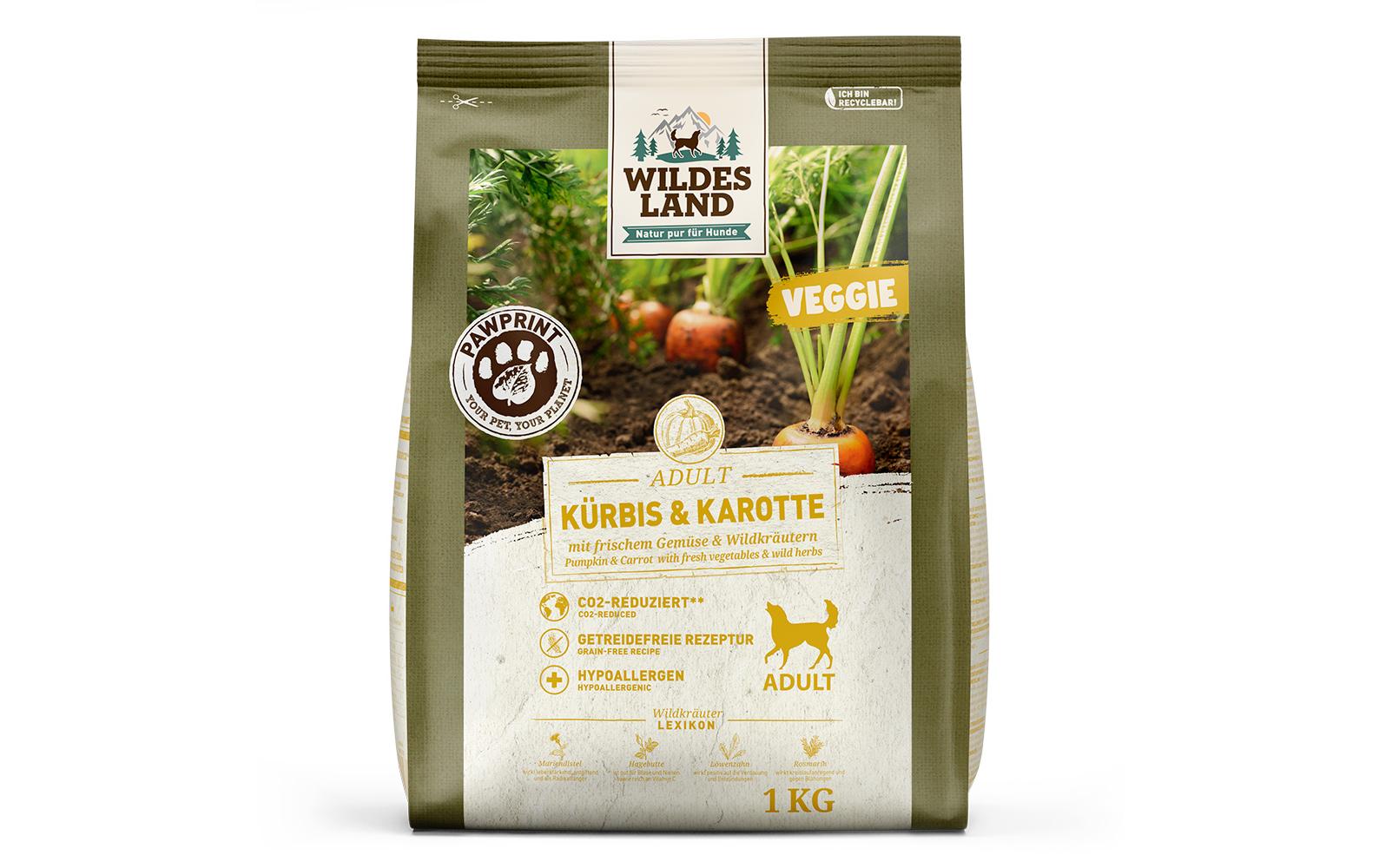 Halbfeuchtfutter PawPrint Veggie 1 kgAlleinfuttermittel für ausgewachsene Hunde