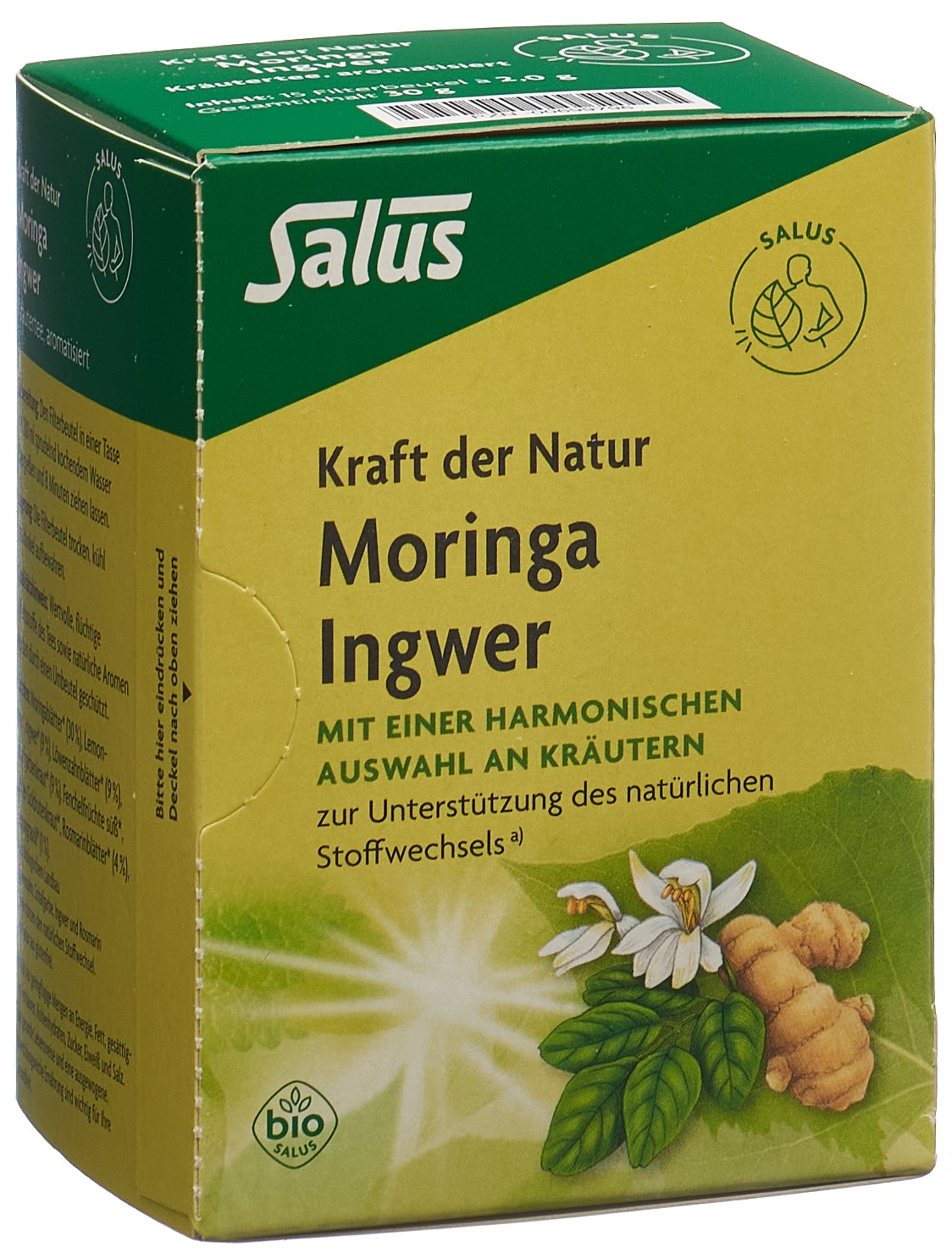 SALUS Kraft der Natur Tee Tees Moringa Ingwer Bio Btl 15 Stk