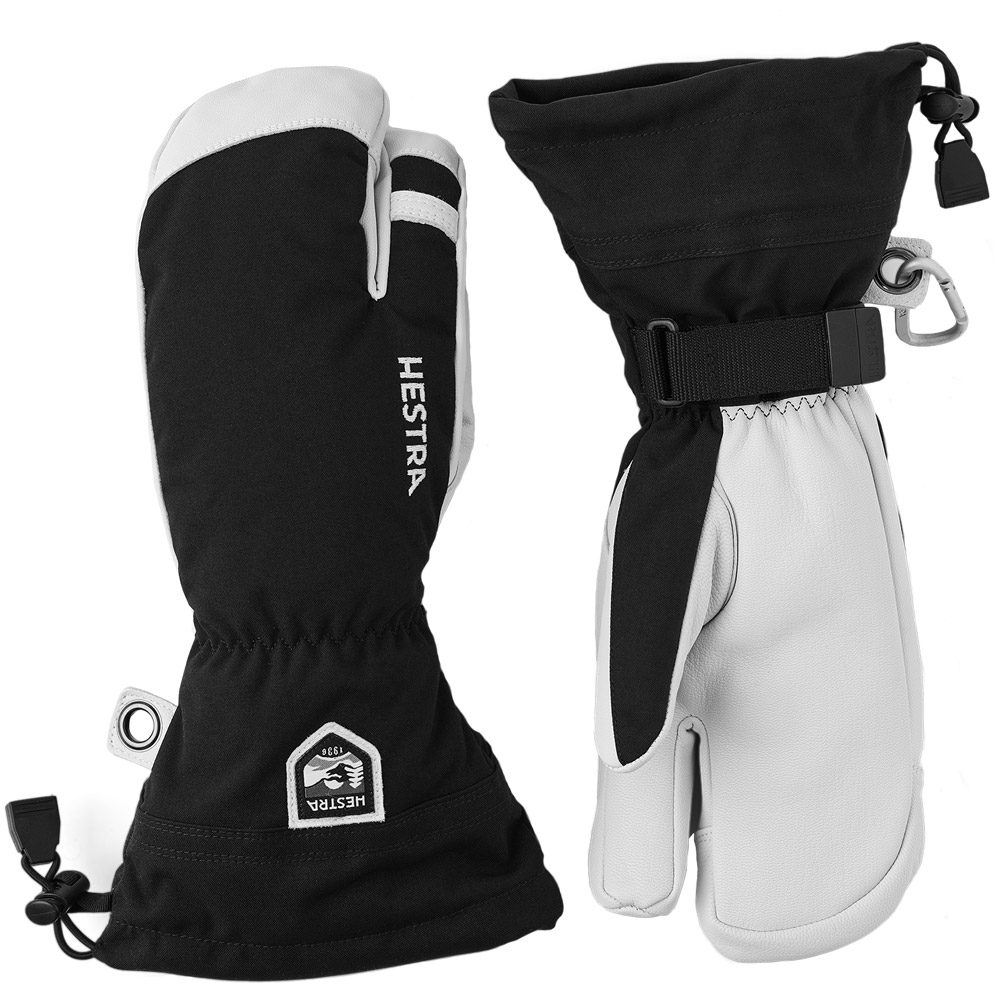 Hestra Army Leather Heli Ski 3-Finger Skihandschuhe schwarz