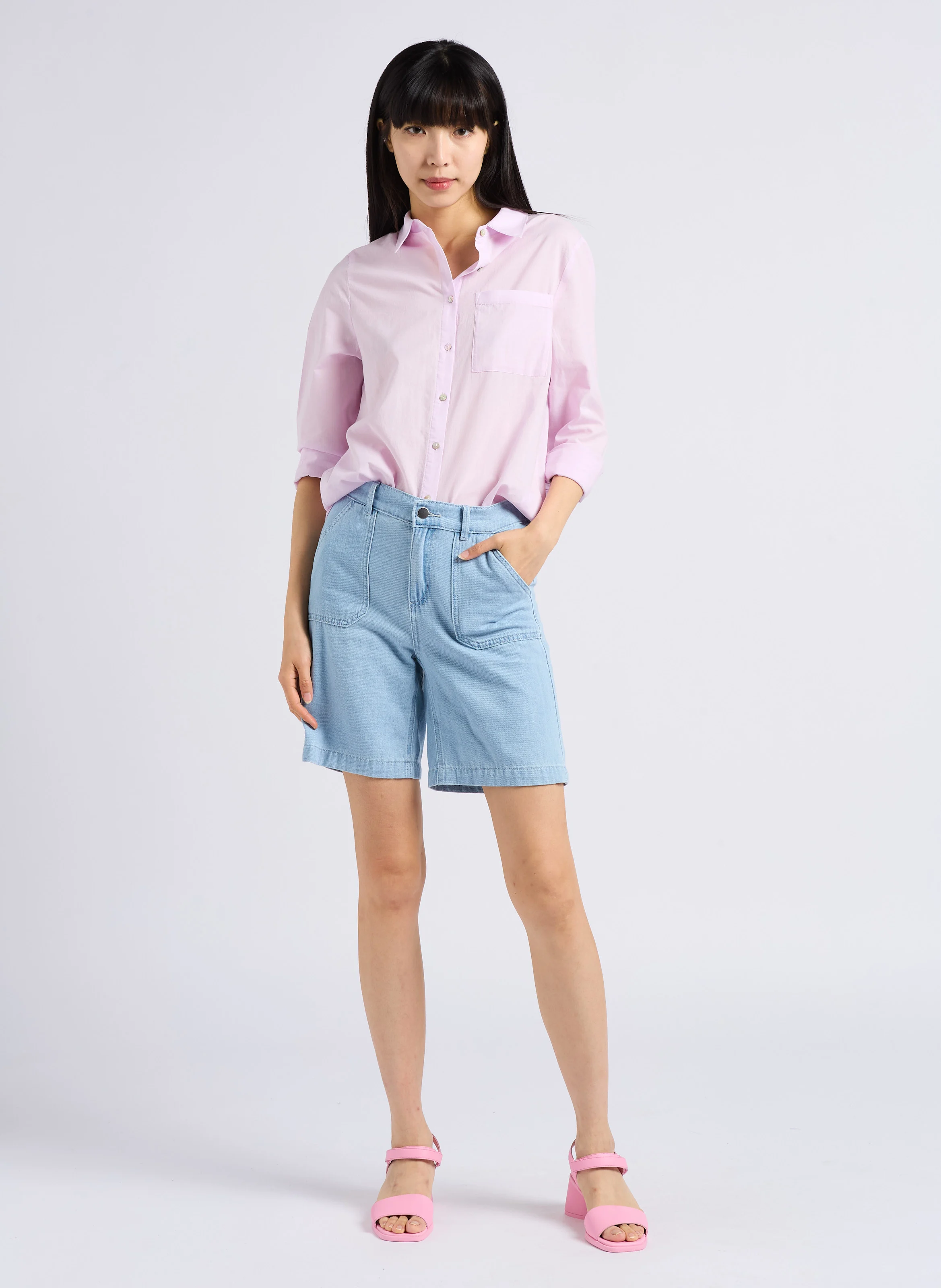 SANAE - Short jean en coton | Jean Délavé
