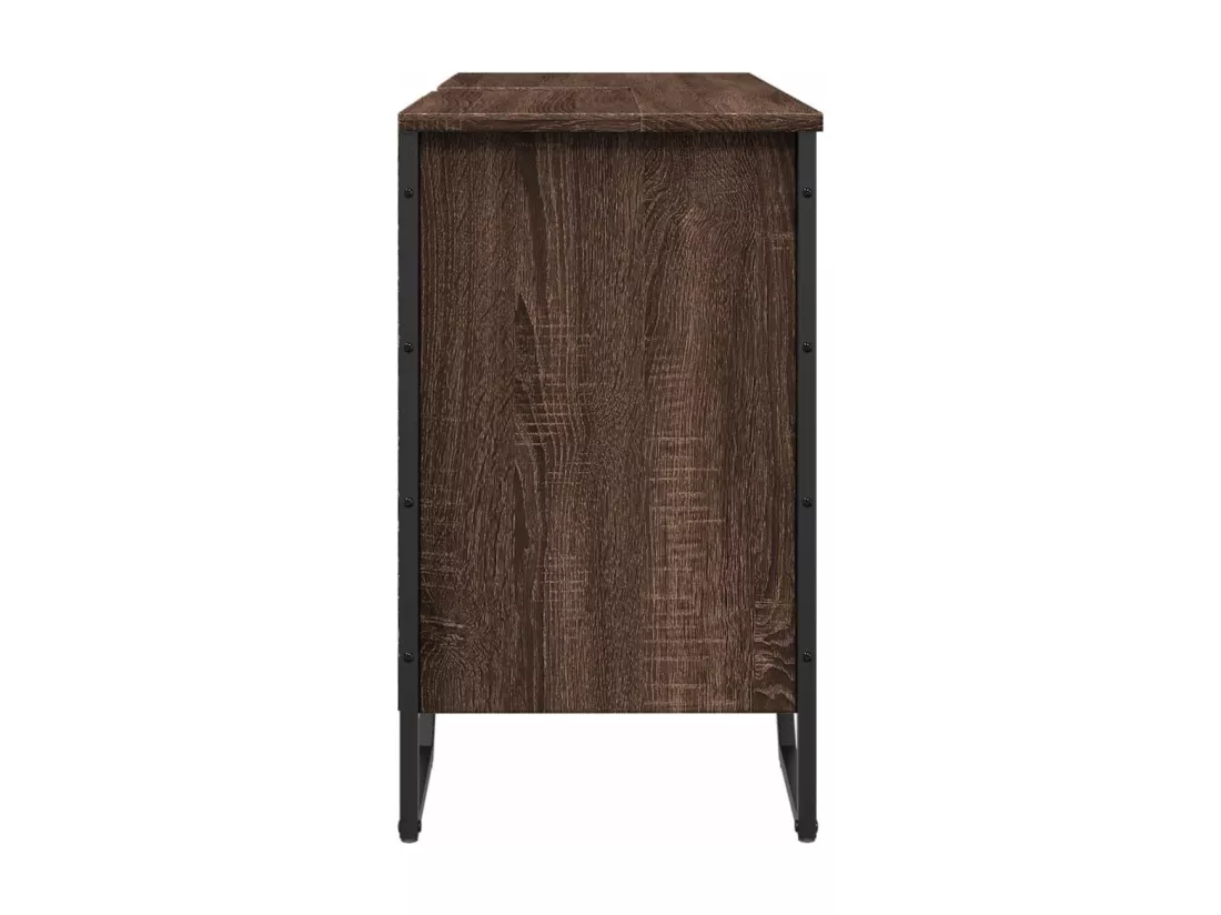 Armoire lavabo de salle de bain chêne marron 91x35x60 cm