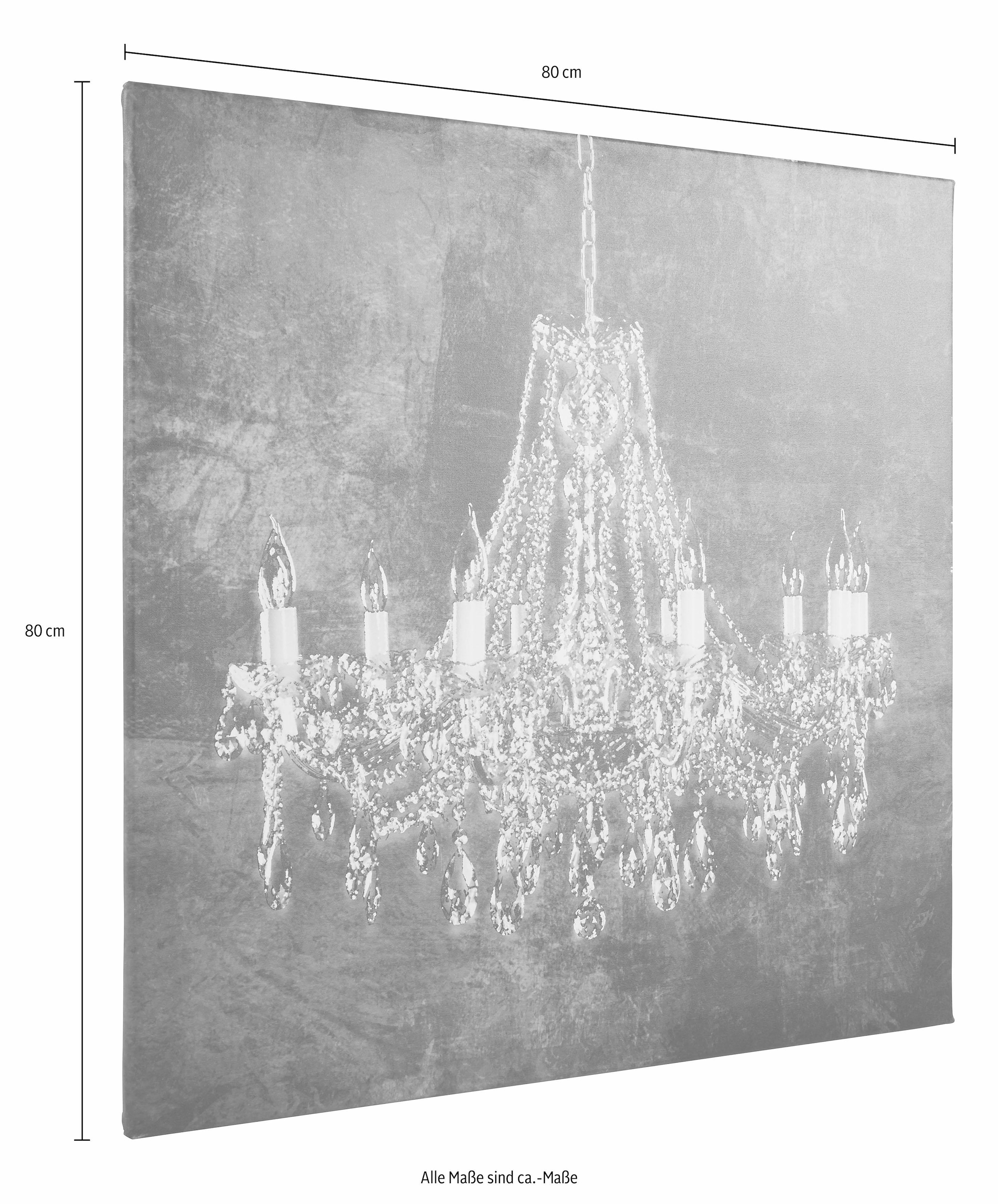 Home affaire Leinwandbild »Kronleuchter« Bar & Lounges | Innenarchitektur | Kunst | Könige | Königinnen Premium-Leinwandstoff, Handarbeit aus Deutschland