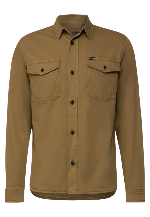 Twill Overshirt - warm dune brown