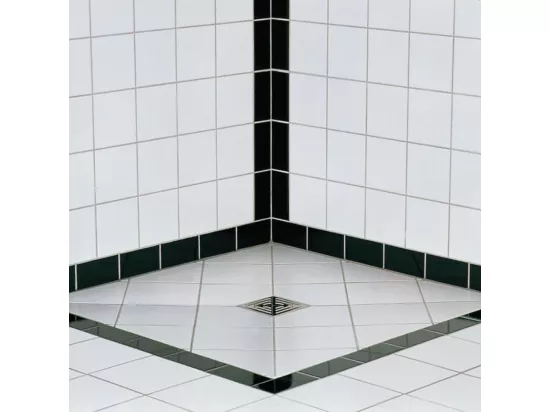 Receveur de douche à carreler 140 x 100 WEDI Fundo Primo écoulement centré + bonde horizontale + kit d'étanchéité + colle 320